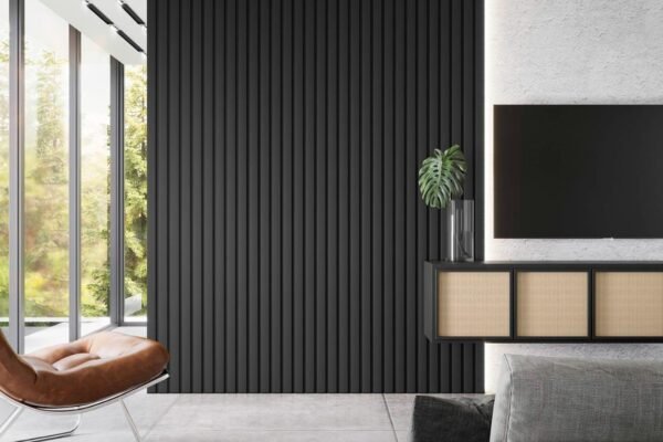 Painel Ripado Preto MDF PREMIUM da Pako Revestimentos: Elegância Atemporal e Impacto Visual para Seus Espaços - Imagem 4